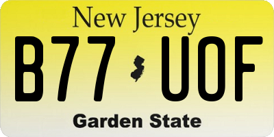 NJ license plate B77UOF