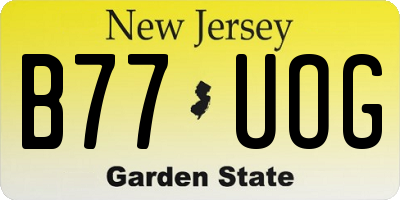 NJ license plate B77UOG