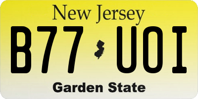 NJ license plate B77UOI