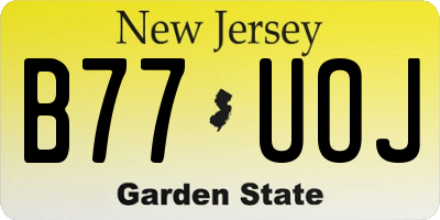 NJ license plate B77UOJ