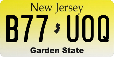 NJ license plate B77UOQ