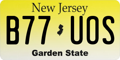 NJ license plate B77UOS