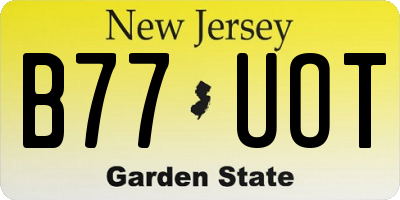 NJ license plate B77UOT