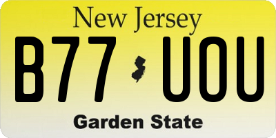 NJ license plate B77UOU