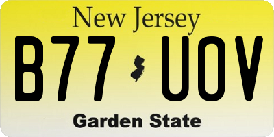 NJ license plate B77UOV