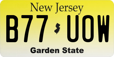 NJ license plate B77UOW
