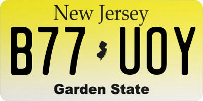 NJ license plate B77UOY