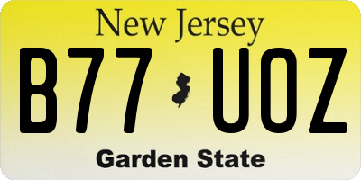 NJ license plate B77UOZ