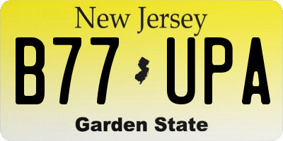 NJ license plate B77UPA