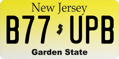 NJ license plate B77UPB