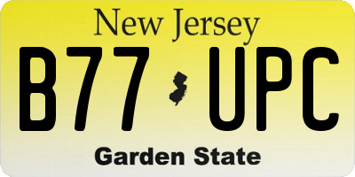 NJ license plate B77UPC