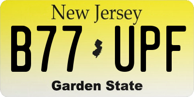 NJ license plate B77UPF
