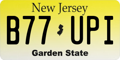 NJ license plate B77UPI