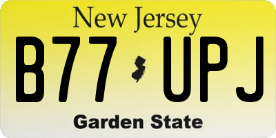 NJ license plate B77UPJ