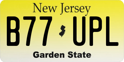 NJ license plate B77UPL