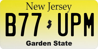NJ license plate B77UPM