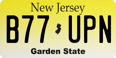 NJ license plate B77UPN