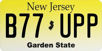 NJ license plate B77UPP