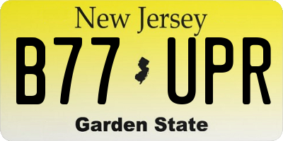 NJ license plate B77UPR