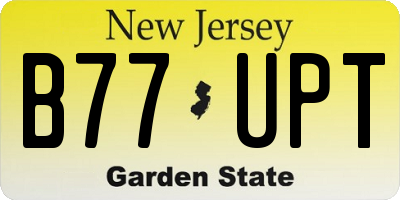 NJ license plate B77UPT