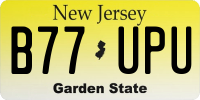 NJ license plate B77UPU