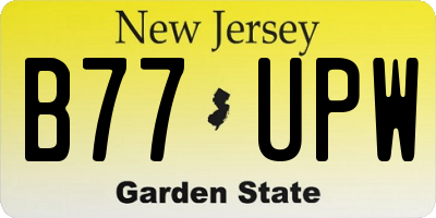 NJ license plate B77UPW