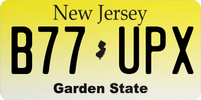 NJ license plate B77UPX