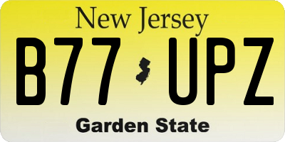 NJ license plate B77UPZ