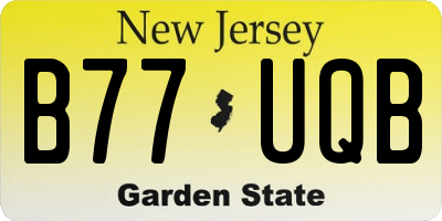 NJ license plate B77UQB