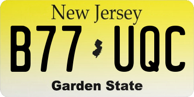 NJ license plate B77UQC