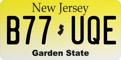 NJ license plate B77UQE