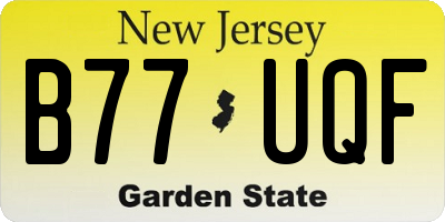 NJ license plate B77UQF