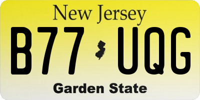 NJ license plate B77UQG