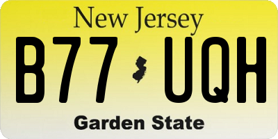 NJ license plate B77UQH