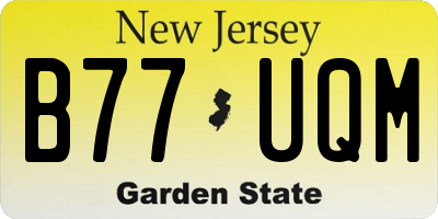 NJ license plate B77UQM