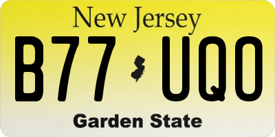 NJ license plate B77UQO