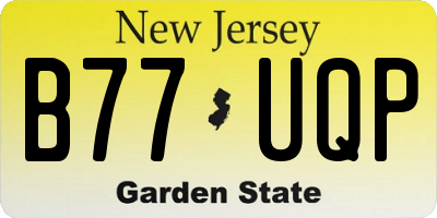NJ license plate B77UQP