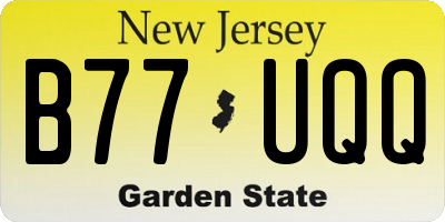 NJ license plate B77UQQ