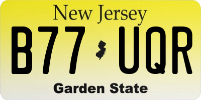 NJ license plate B77UQR