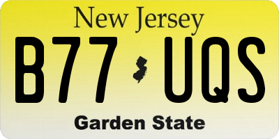 NJ license plate B77UQS
