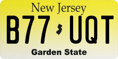 NJ license plate B77UQT