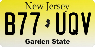 NJ license plate B77UQV