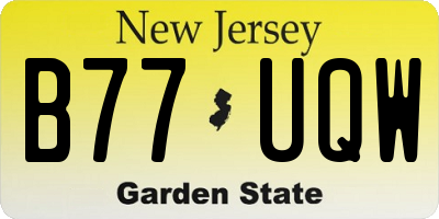 NJ license plate B77UQW