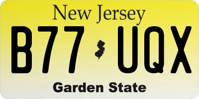 NJ license plate B77UQX