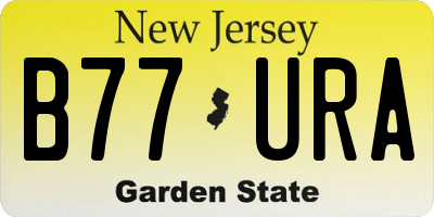 NJ license plate B77URA