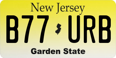 NJ license plate B77URB