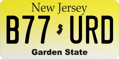 NJ license plate B77URD
