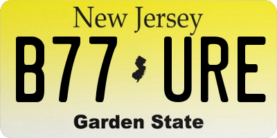 NJ license plate B77URE