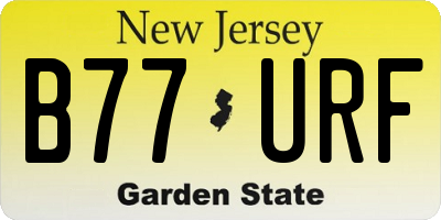NJ license plate B77URF