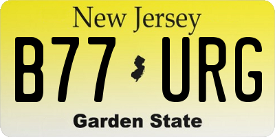 NJ license plate B77URG